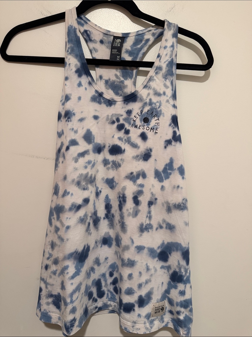 Mountain Hardwear Blue and White Tie-Dye Tank Top